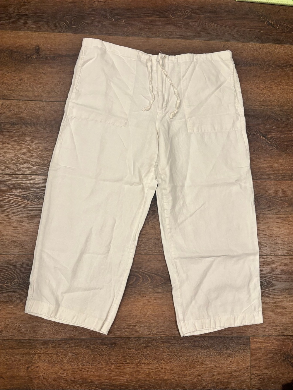 GAP White Wide-Leg Drawstring Utility Pants - Picture 2 of 6